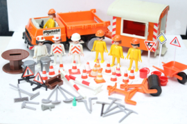 Playmobil - grote partij wegwerkzaamheden / Constructie - jaren '70