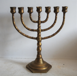 Menorah (7 armige Joodse kandelaar) - Brons