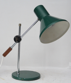 Vintage industriële bureaulamp in groen metaal
