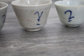 5 Japanse sake kopjes - 19e eeuw