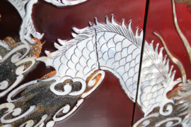 4 Luik - Chinees lakwerk met draak en phoenix