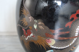 Draken vaas met lange hals - Cloisonne - Japan - 19e eeuw