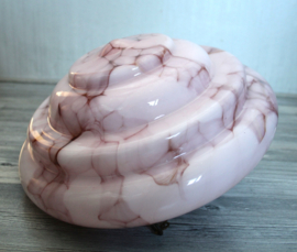 Art Deco, Roze opaline gemarmerde hanglamp
