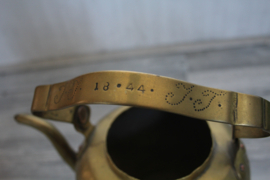 Geel koperen ketel, gedateerd 1844
