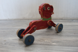 Antiek houten trekhondje