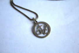 Zilver, ketting met hanger - geloof, hoop en liefde
