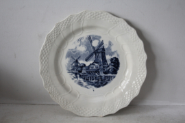 Vijf Franse borden uit de Moulin des Loups Hamage Serie - (Delft blauw)