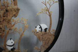 Vintage Chinese kurkkunst met panda's