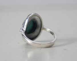 ZIlveren dames ring met markasiet en turkoois, maat 54(17mm)