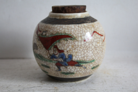 Gemberpot Nanking - Versierd met strijders