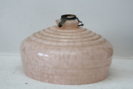 Art deco glazen kap van hanglamp in roze