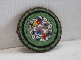 Broche - millefiori / micro mozaiek - antiek