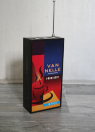 Van Nelle koffie transistor radio (verkleurd)