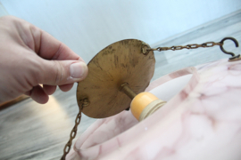 Art Deco, Roze opaline gemarmerde hanglamp