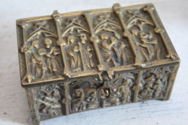 Bronzen Gotische sieraden kist, Frankrijk ca 1910