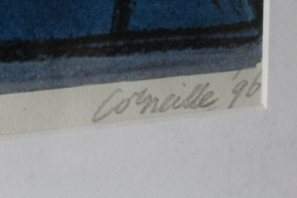 Corneille, Zeefdruk Femme Oiseau. Ingekaderd, handgesigneerd 1996, EA 5/20