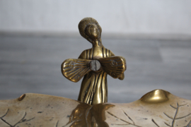 Brons, Art Nouveau -  butlerschaal versierd met elf / fee