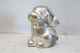 Vintage verzilverde spaarpot  - puppy