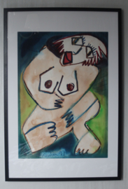 Jacob Kanbier - schilderij acryl Origineel, Handgesigneerd 1997