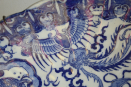 Arita - blauw /wit transfer met draak