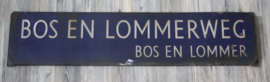 Emaille straatnaam bord - Bos en Lommerweg, Bos en Lommer, Nederland - ca 1950
