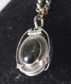 Zilveren foto locket met onyx - Mexicaans zilver