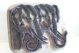Print blok of stempel (Batik), twee olifanten koppen