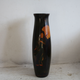Lak ware/Urushi ware - Prachtig lakwerk vaasje