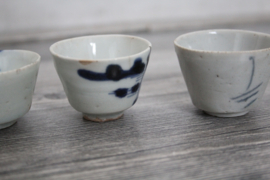 5 Japanse sake kopjes - 19e eeuw