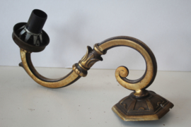 2 art deco messing elektrische wandkandelaars/lampen