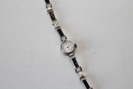 Vintage Zilveren dames pols horloge - Ankra 07 - Antishoc 17 rubis