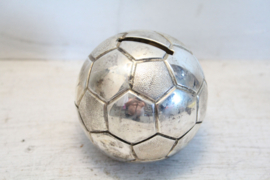 Vintage verzilverde spaarpot - voetbal