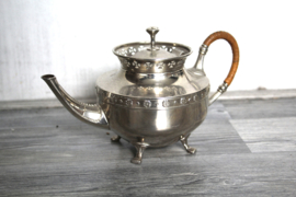 Antiek zilvertinnen theepot, KMD Tiel ca 1915