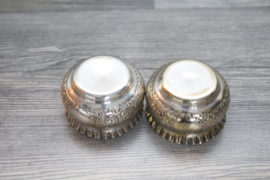 Set verzilverde zoutbakjes