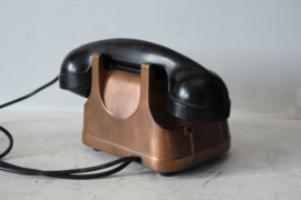 FTTR - Vintage roodkoperen telefoon met bakelieten hoorn
