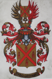 Heraldiek - familiewapen "Van Gennep"- door Heraldisch Atelier "Armorial"