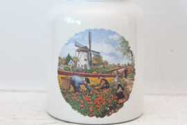 4 Aardewerken potten met typisch Nederlandse voorstelling