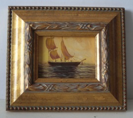 Miniatuur schilderijtje - Zeilboot