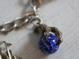 Vintage zilveren (0.925) bedelarmband met 6 bedels