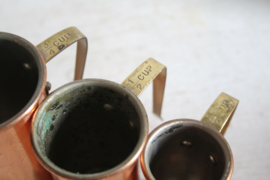 Roodkoperen maatcups, set van 3