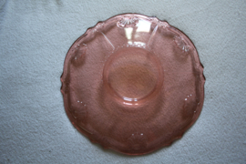 Art Deco glazen schaal in de kleur roze.