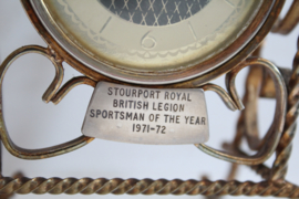 "Stoutport Royal Brittish Legion Sportsman of the Year 1971-72" tafelklok