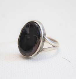 Zilver - Vintage ring met steen
