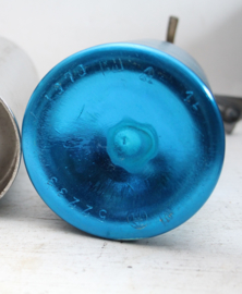 Vintage blauw glazen Soda spuitfles