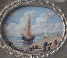 Rene Tempur - Maritiem schilderij van een scheepje bij het strand
