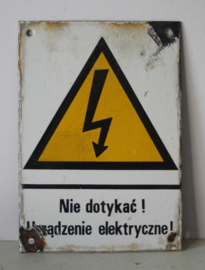 Emaille bord - nie dotykac!, Urzadzenie elektryczne! / Niet aanraken!, Elektrisch apparaat!
