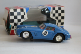 Vintage SCALEXTRIC Ferrari GT 250 Berlinetta MM/C69 Blauwe 8 Slot Race auto