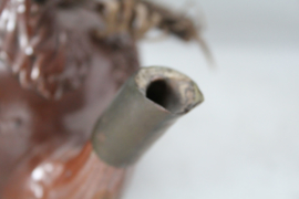 Antiek aardewerken theepot met vogels en bloemen China - Republieke periode (1912-1949)