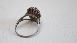 Vintage zilveren ring met replica Amethyst