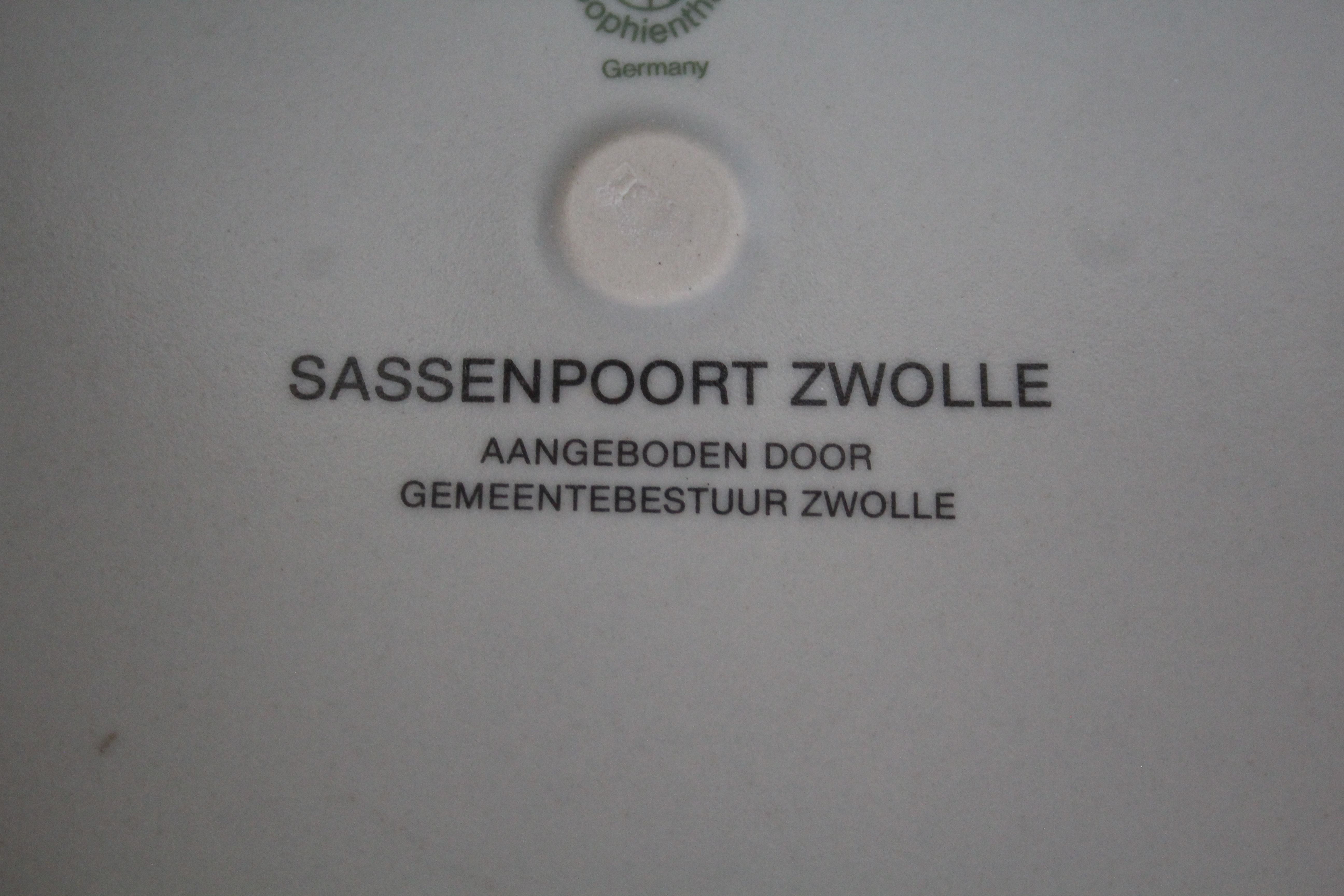 Wandbord Sassenpoort, Zwolle - Sophienthal Duitsland